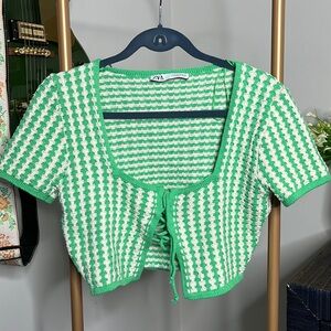 Tie-up Crop Cardigan